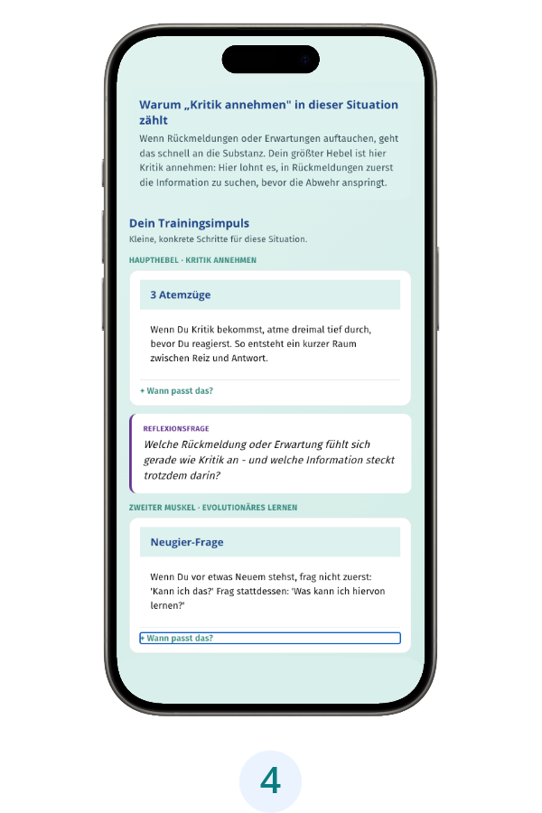 App-Screen: passender Micro-Hack zum Umsetzen.